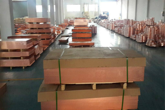 C1100 borde liso 99,7% paneles de cobre decorativos cuadrado para la industria